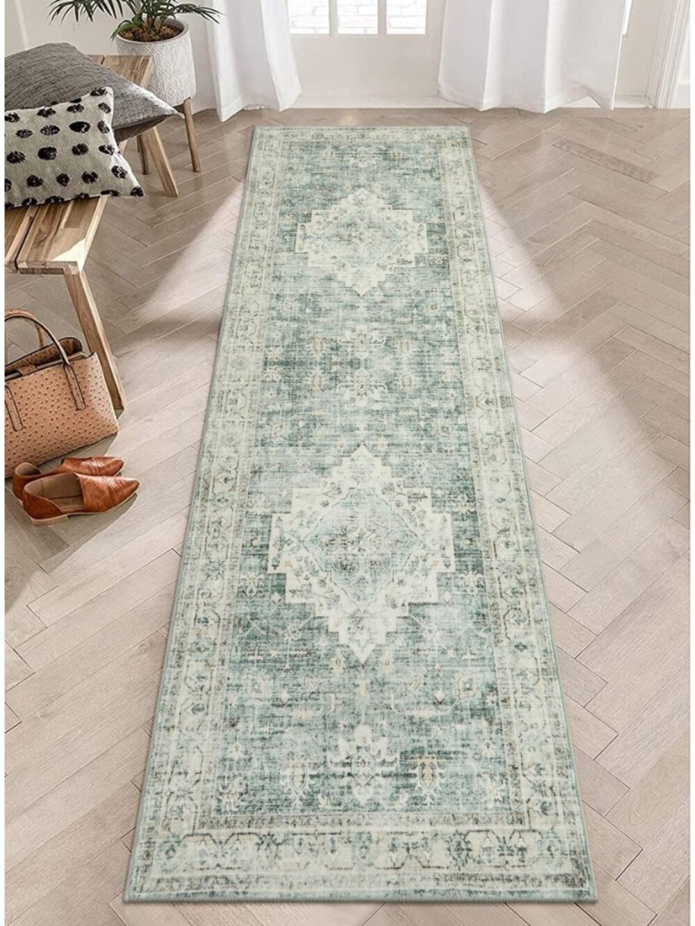 Washable 2.5x8 Runner Rugs for Entryway Bathroom, Boho Kitchen Floor Mats Long